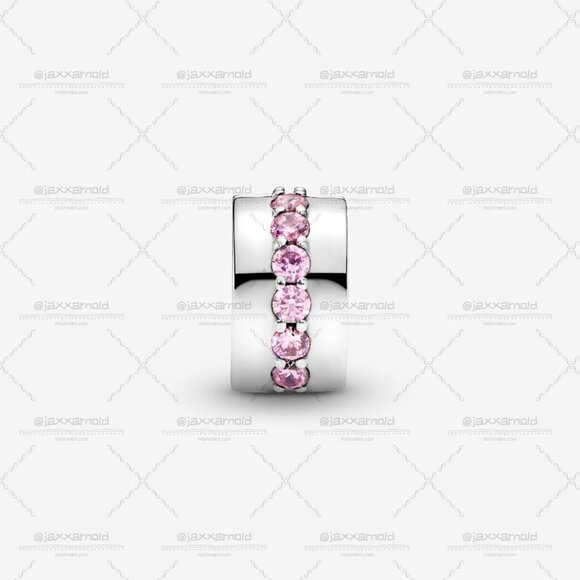 Pandora Pink Sparkling Row Clip Charm - Picture 2 of 7
